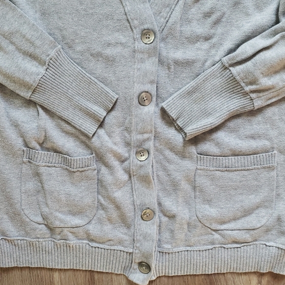 Calvin Klein Light Grey Cotton Cardigan XL - Picture 3 of 5